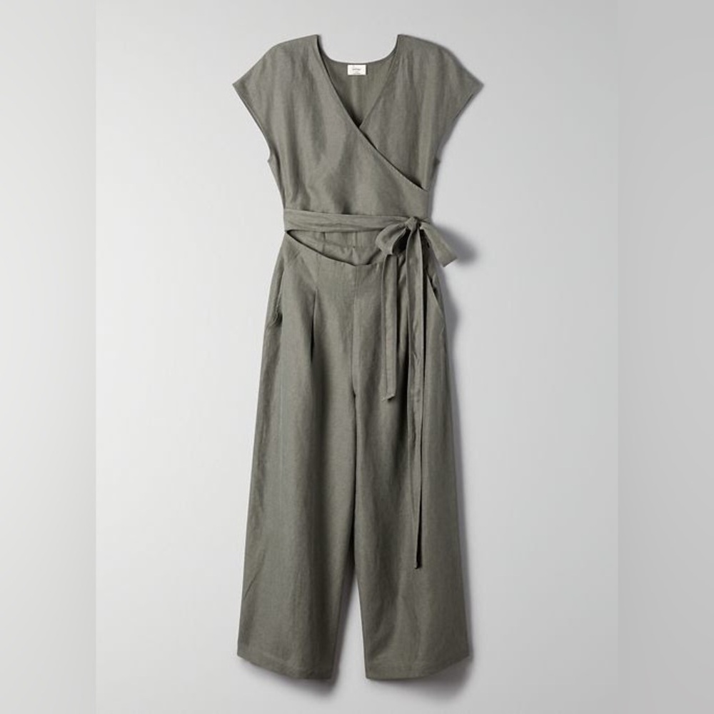 Wilfred BRAX Linen Wrap Jumpsuit in Sage